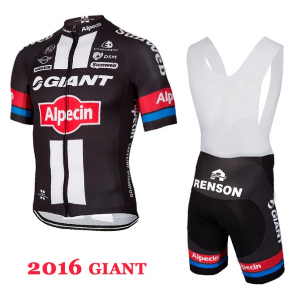 2016 Giant Fahrradbekleidung Satz Fahrradtrikot Kurzarm Trikot und Kurz Trägerhose