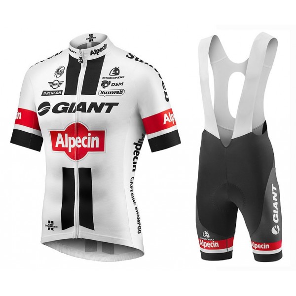 2016 Giant Alpecin TDF Ausgabe Weiß Radtrikot und Trägerhosen Set