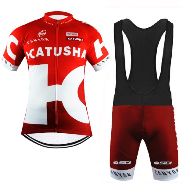 2016 Katusha Fahrradbekleidung Satz Fahrradtrikot Kurzarm Trikot und Kurz Trägerhose 02