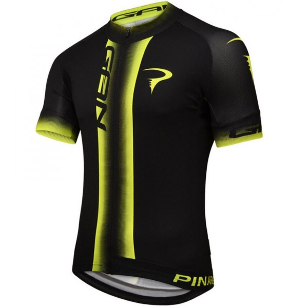 2016 Pinarello Gan Fahrradbekleidung Kurzarm Radtrikot schwarz jaune