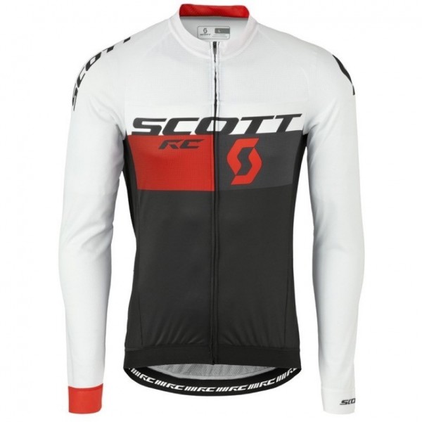 2016 Scott RC Weiß-Schwarz-Rot Radtrikot Langarm