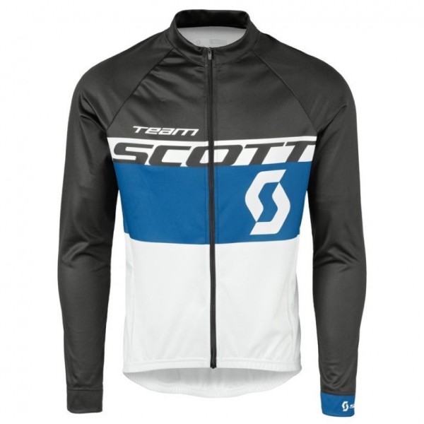 2016 Scott Team Schwarz-Blau-Weiß Radtrikot Langarm