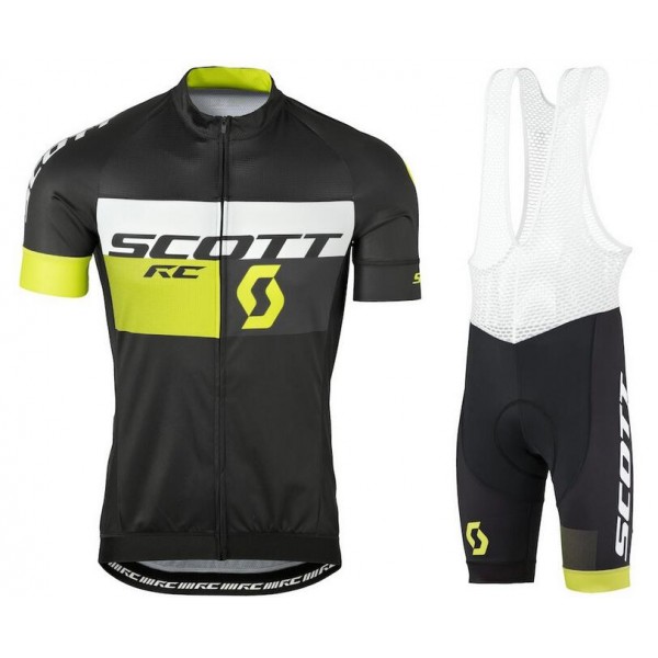 2016 Scott RC schwarz gelb Fahrradbekleidung Satz Fahrradtrikot Kurzarm Trikot und Kurz Trägerhose