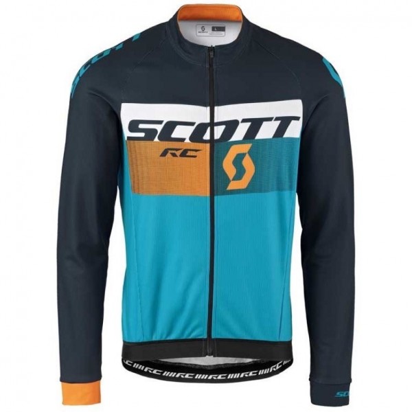 2016 Scott RC Schwarz-Gelb-Blau Radtrikot Langarm