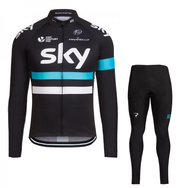 2016 Sky Fahrradbekleidung Radtrikot Satz Langarm und Lange Fahrradhose