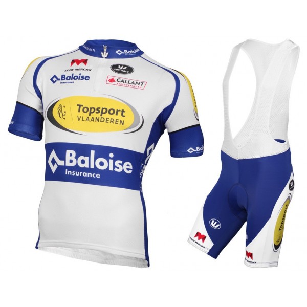 2016 TopSport Vlaanderen-Balois Fahrradbekleidung Satz Fahrradtrikot Kurzarm Trikot und Kurz Trägerhose
