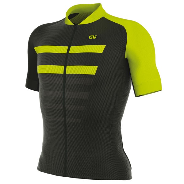 2017 Ale PRR 2.0 Piuma Radtrikot Kurzarm Schwarz Gelb Fluo