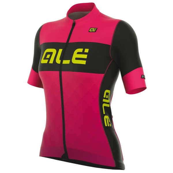 2017 Damen Ale R-EV1 Rumbles Radtrikot Kurzarm Pink Fluo