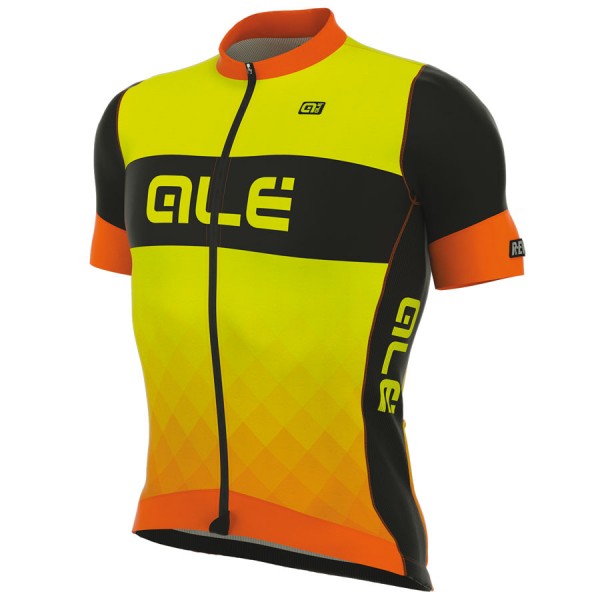 2017 Ale R-EV1 Rumbles Radtrikot Kurzarm Orange Gelb Fluo