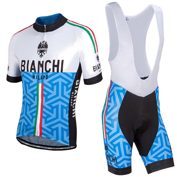 Bianchi Milano 2017 Fahrradbekleidung Satz Radtrikot Kurzarm+Kurz Trägerhose A7