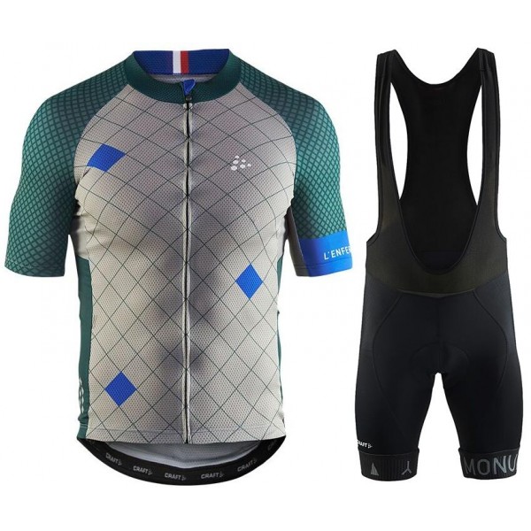 CRAFT MONUMENTS Lenfer Du Nord 2017 Fahrradbekleidung Satz Radtrikot Kurzarm+Kurz Trägerhose