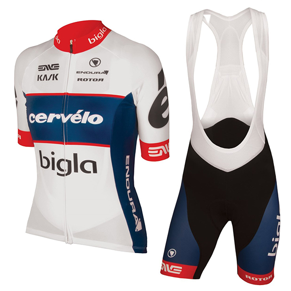 2017 Cervelo Bigla Fahrradbekleidung Satz Radtrikot Kurzarm+Kurz Trägerhose