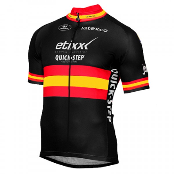 ETIXX-QUICK STEP 2017 Schwarz Rot Gelb Radtrikot Kurzarm