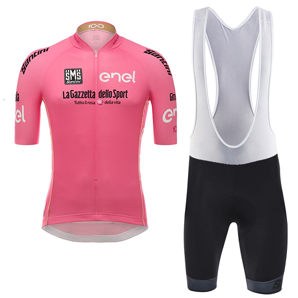 Giro d'Italia 2017 Rose Fahrradbekleidung Satz Radtrikot Kurzarm+Kurz Trägerhose