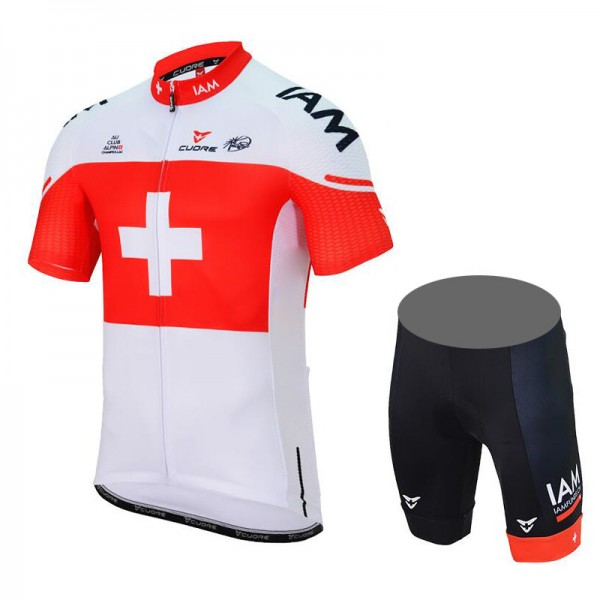 IAM 2017 Swiss Champion Fahrradbekleidung Satz Radtrikot Kurzarm+Kurz Radhose