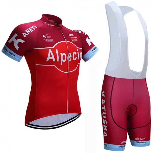 2017 KATUSHA Alpecin Fahrradbekleidung Satz Radtrikot Kurzarm+Kurz Trägerhose