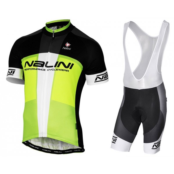 2017 Nalini PRO Artico Schwarz-Vert Fahrradbekleidung Satz Radtrikot Kurzarm+Kurz Trägerhose