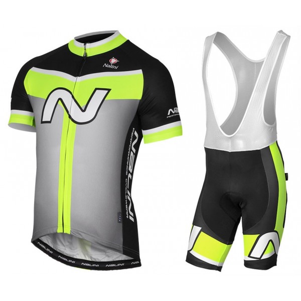 2017 Nalini PRO Navision Schwarz-Vert Fahrradbekleidung Satz Radtrikot Kurzarm+Kurz Trägerhose