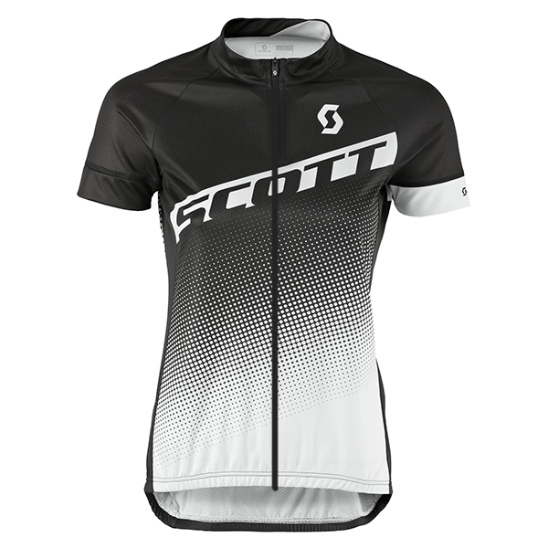 2017 Scott Damen Schwarz Weiß Radtrikot Kurzarm