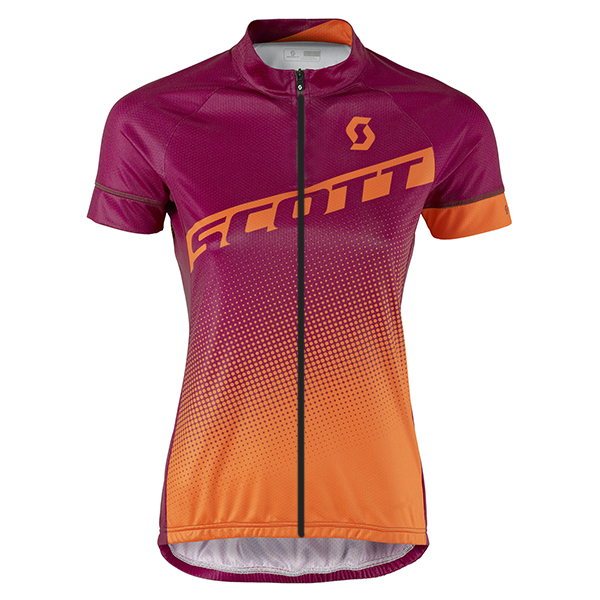 2017 Scott Damen orange violett Radtrikot Kurzarm