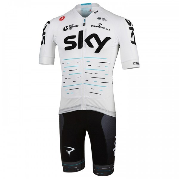 Sky Team Tour De France Set 2017 Fahrradbekleidung Satz Radtrikot Kurzarm+Kurz Radhose