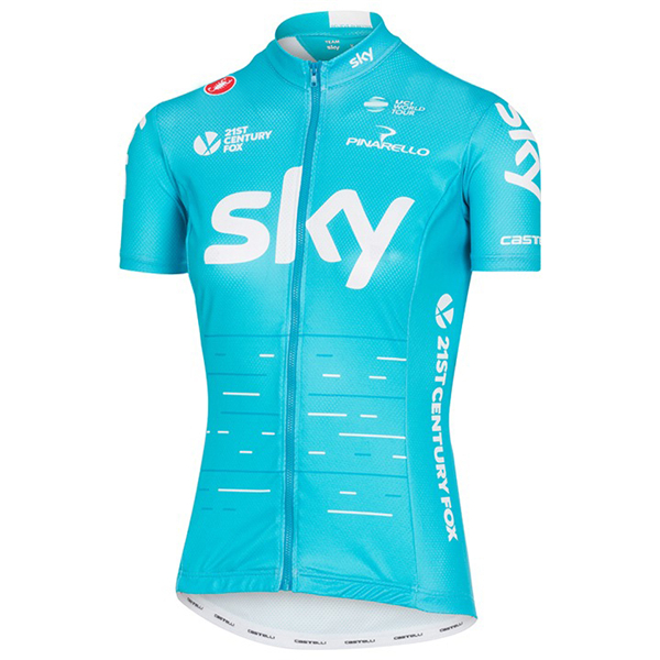 Sky Pro Damen 2017 Blau Radtrikot Kurzarm