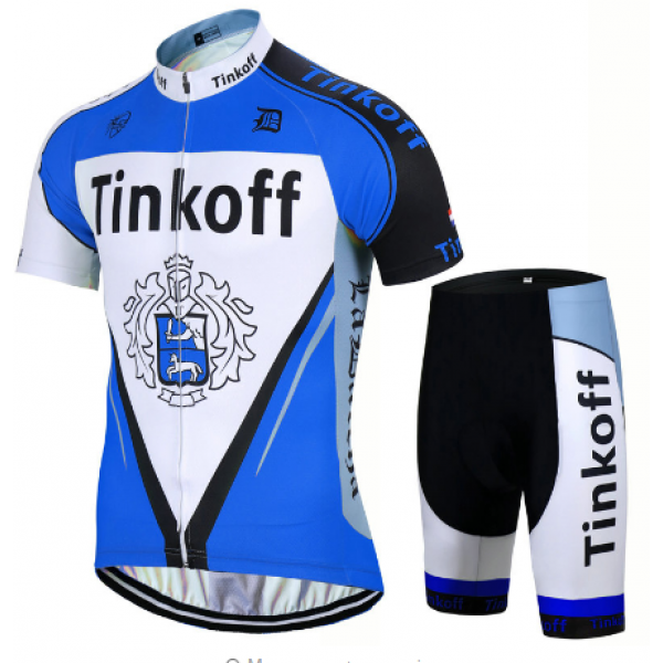 2017 Tinkoff Blau Fahrradbekleidung Satz Radtrikot Kurzarm+Kurz Radhose